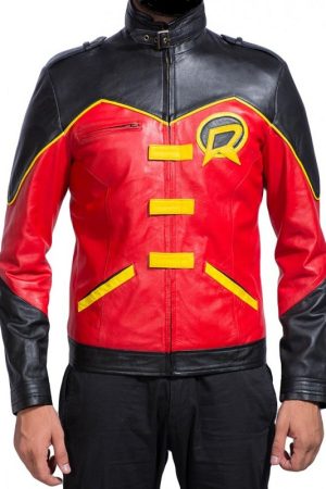 Superhero Robin Tim Drake Costume Leather Jacket