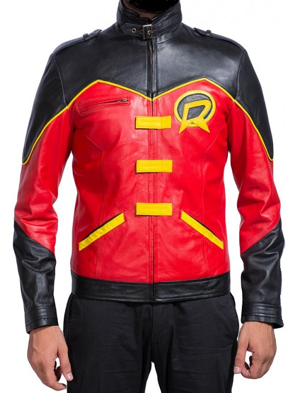 Robin Tim Drake Biker Jacket (1) Superhero Robin Tim Drake Costume Leather Jacket