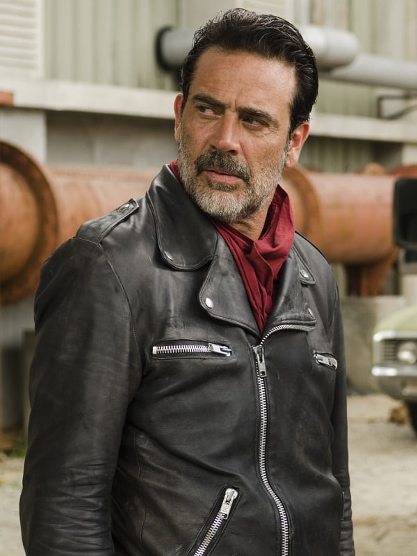 Jeffrey Dean Morgan The Walking Dead Negan Jeffrey Dean Morgan Wearing A Biker Style Black Leather Jacket In The Walking Dead