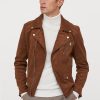 Men Brown Suede Leather Jacket