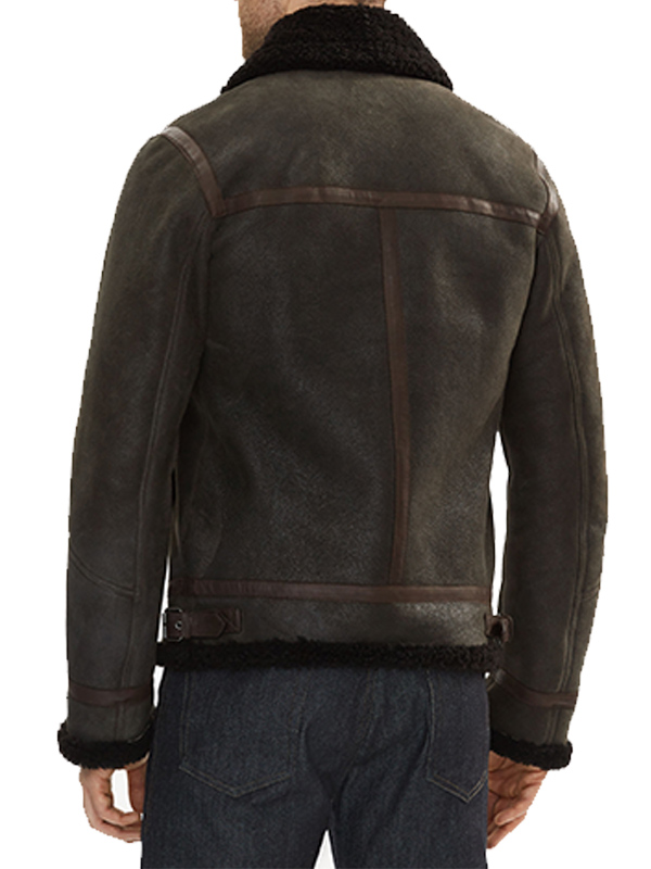 Men-Shearling-Sheepskin-Jacket Men's Shearling Sheepskin Bomber Leather Jacket