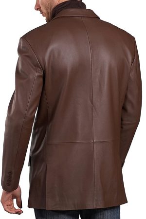 Men Sport Leather Blazer