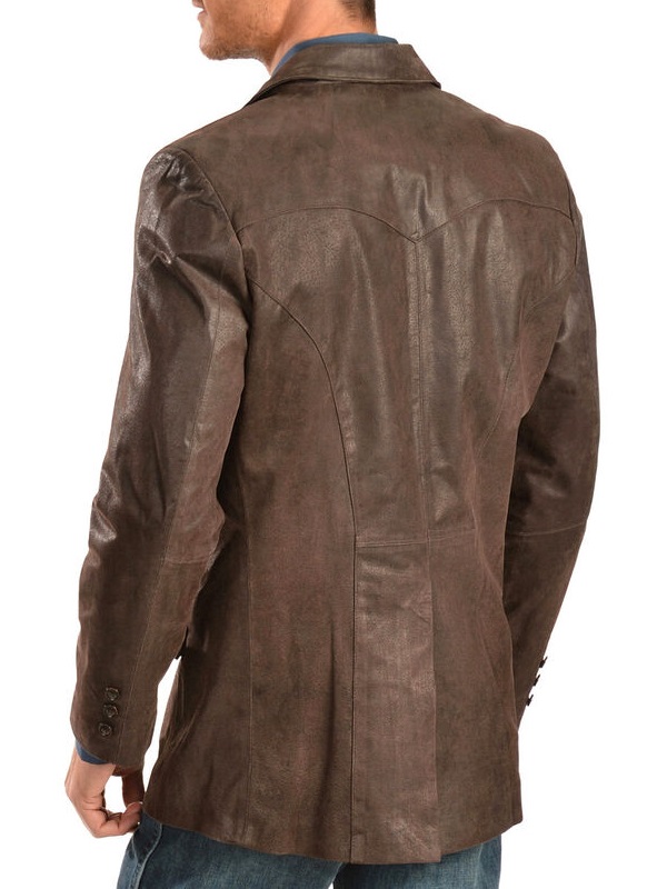 Men Western brown leather blazer Men's Wear Western Brown Blazer