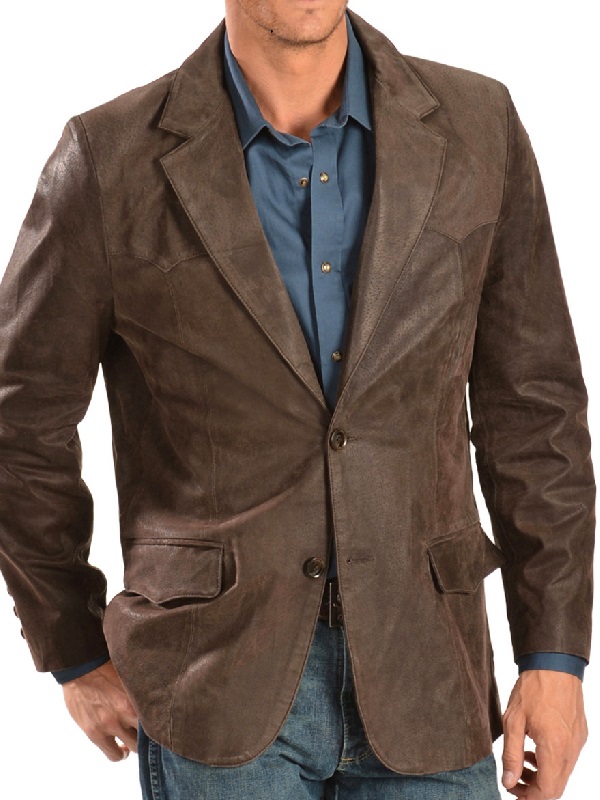 Men Western leather blazer Men's Wear Western Brown Leather Blazer
