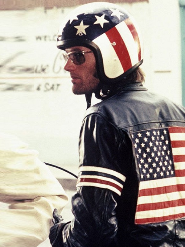 Peter Fonda US Flag Biker Jacket Easy Rider Peter Fonda American Star Biker Leather Jacket