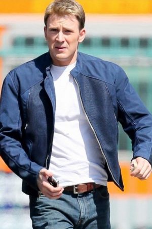 Captain America Winter Soldier Chris Evans Blue Jacket