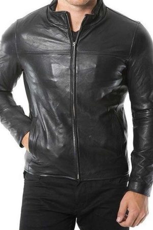 Mens Café Racer Black Jacket