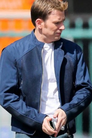 Captain America Chris Evans Blue Jacket