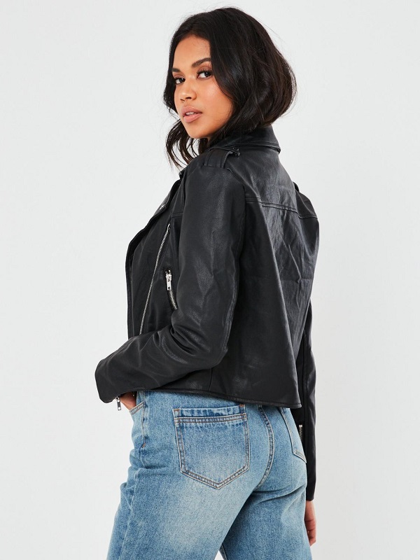 Women Faux leather Jacket (2) Women's Faux Leather Biker Jacket