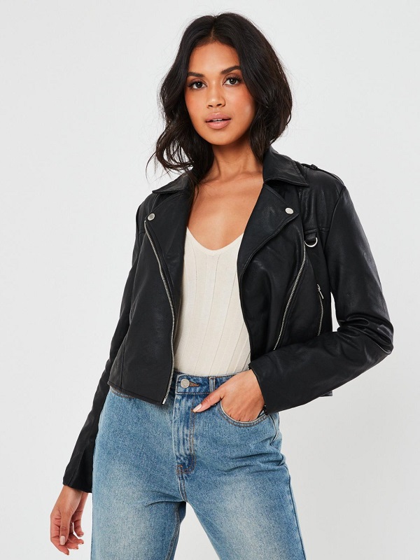 Women Faux leather Jacket (3) Women's Faux Leather Black Biker Jacket