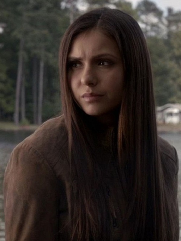 Nina Dobrev Vampire Diaries Elena Gilbert Jacket (2) Nina Dobrev Vampire Diaries Elena Gilbert Brown Jacket