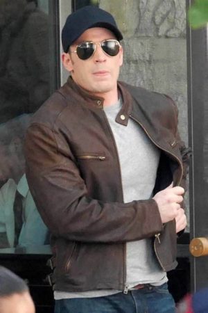 Chris Evans Captain America Steve Rogers Brown Jacket