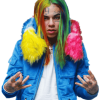 6ix9ine Fur Collar Blue Jacket