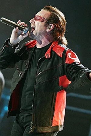 Irish singer-songwriter Paul David Hewson Biker Jacket