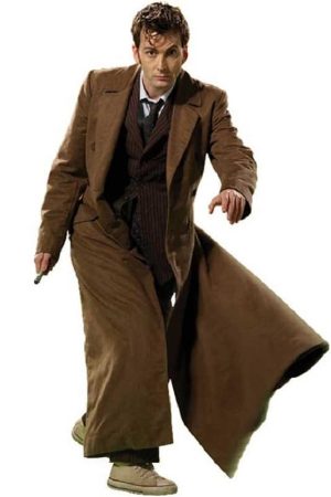 David Tennant Wearing A Brown Coat in Doctor Who Series
