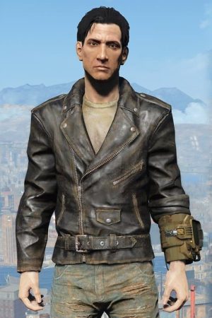 Video game Character wearing a brando type Leather Jacket