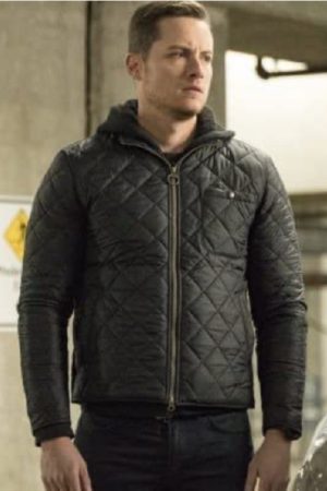 Jesse Lee Soffer Wearing A Stylish Quilted Jacket In TV Series Chicago P.D.