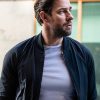 Jack Ryan Tom Clancys Wearing A Blue Bomber Jacket