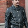Nick Wechsler Wear Black Leather Jacket In Chicago P.D