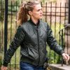 Tracy Spiridakos Wearing Bomber Jacket In Absolution