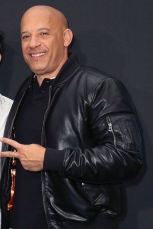Vin Diesel Wearing A Black Jacket During A Film Event Fast & Furious Spy Racers