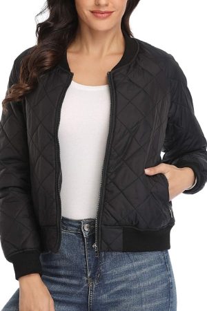 Long Padded Sleeves Women's Wearing Lightweight Quilted Jacket