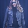 Juliana Harkavy Wearing A Leather Jacket In Arrow