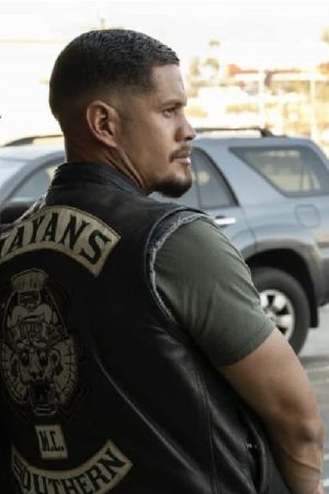 JD Pardo Wearing Leather Vest In Mayans Snakeskin M.C. Ezekiel 'EZ' Reyes