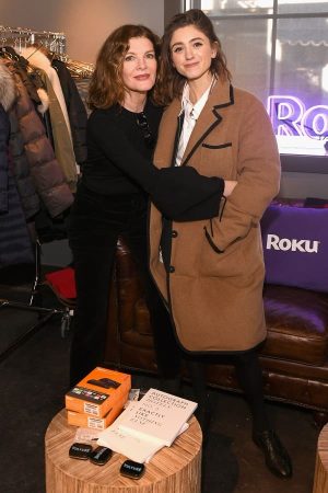 American actress Natalia Dyer Wearing Brown Coat In Stranger Things