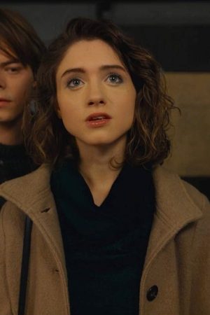 Natalia Dyer Wearing Brown Coat In Stranger Things