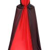 Red-Black Double-deck Halloween Party Hooded Cloak Outerwear
