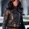 Rutina Wesley Wearing A Leather Jacket Arrow