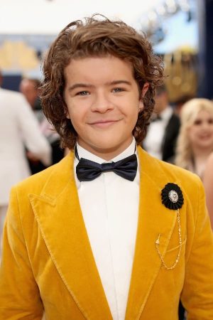 Gaten Matarazzo Wearing Yellow Blazer In Stranger Things Event