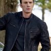 Chris Evans Wearing Black Leather Jacket In Captain America: The First Avenger