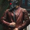 Chris Pratt Wearing Maroon Leather Jacket In Guardians of the Galaxy (2014)