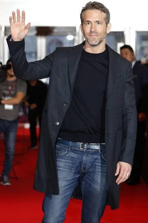 Ryan Reynolds Wearing Black Coat In Deadpool 2 Film Event