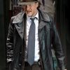 Donal Logue Black Leather Coat In Gotham