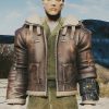 Video Game Fallout 4 Brown Shearling Distressed Leather Jacket