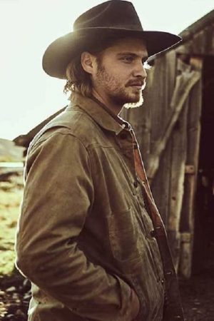 Actor Luke Grimes Yellowstone Kayce Dutton Brown Jacket