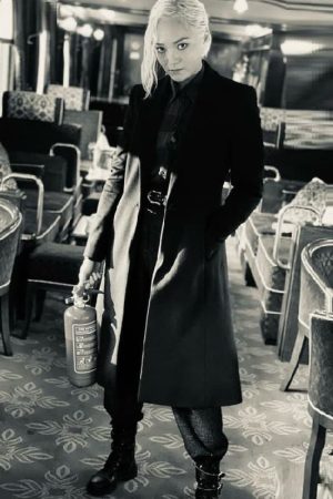 Pom Klementieff Wearing Black Wool Coat in 2022 Film Mission: Impossible 7