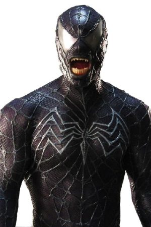 Tom Hardy Wearing Venom logo Leather Jacket in Spiderman homecoming Venom Film