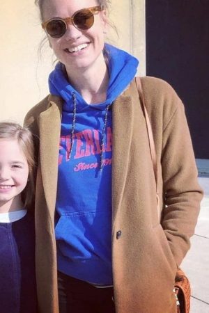 Yvonne Strahovski Wearing Brown Wool Coat In The Tomorrow War Film as Colonel Muri Forester