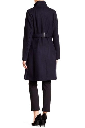 Women Wearing Navy Blue Winter Coat