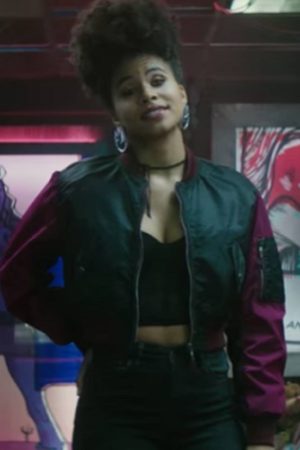 Zazie Beetz Wearing Bomber Jacket In Deadpool 2