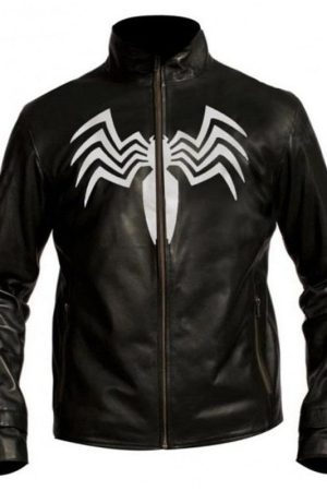 Tom Hardy Venom logo Leather Jacket in Spiderman homecoming Venom