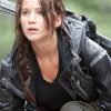 Jennifer Lawrence Wearing Black Hooded Jacket In The Hunger Games as Katniss Everdeen