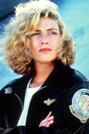 Kelly McGillis Wearing Leather Jacket as Charlie In Top Gun Movie