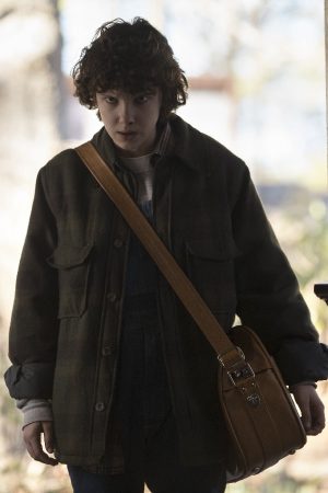 Millie Bobby Brown Wearing Fabric Jacket In Stranger Things as Eleven