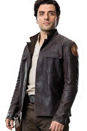 Actor Oscar Isaac Wearing Brown Leather Jacket In Star Wars: Episode IX - The Rise of Skywalker as Poe Dameron Jacket