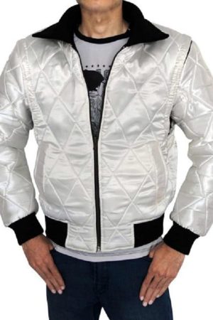 A Young Men Wearing Video Game GTA V Scorpion Patch Jacket